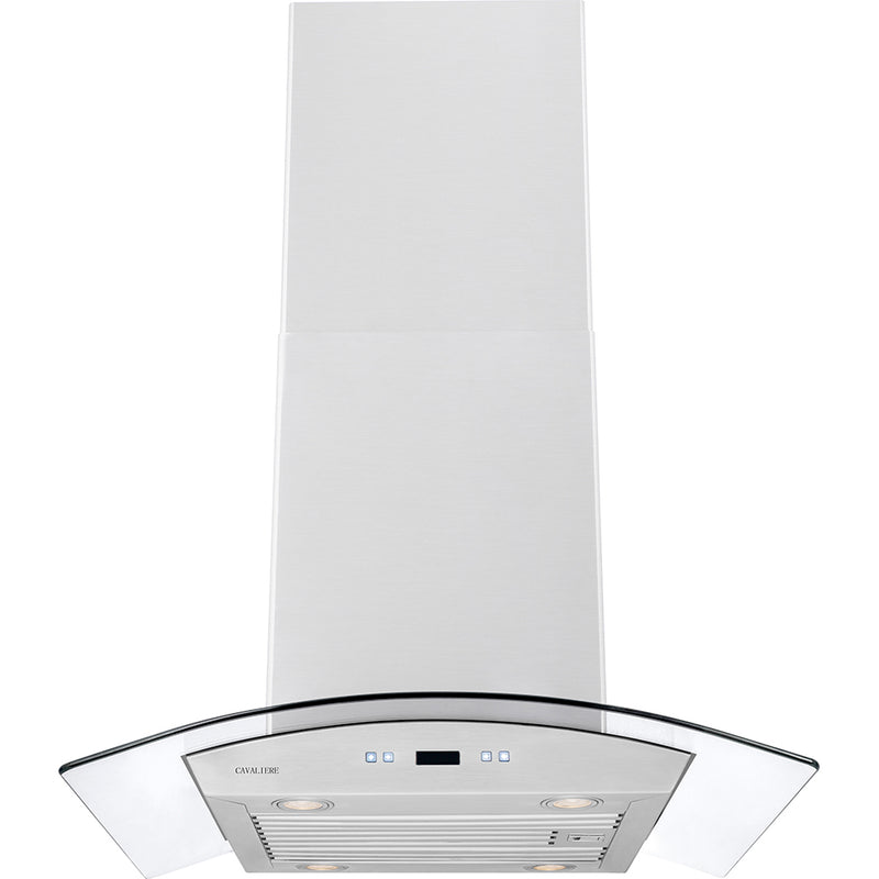 DKB 30 Inch Island Range Hood In Brushed Stainless Steel With 600 CFM